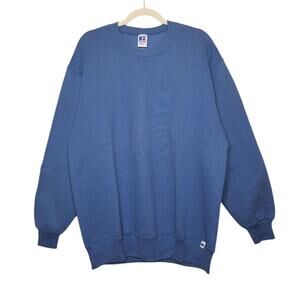 Vintage 90s Russell Athletic Crewneck Sweatshirt Blue XXL 2XL Oversized